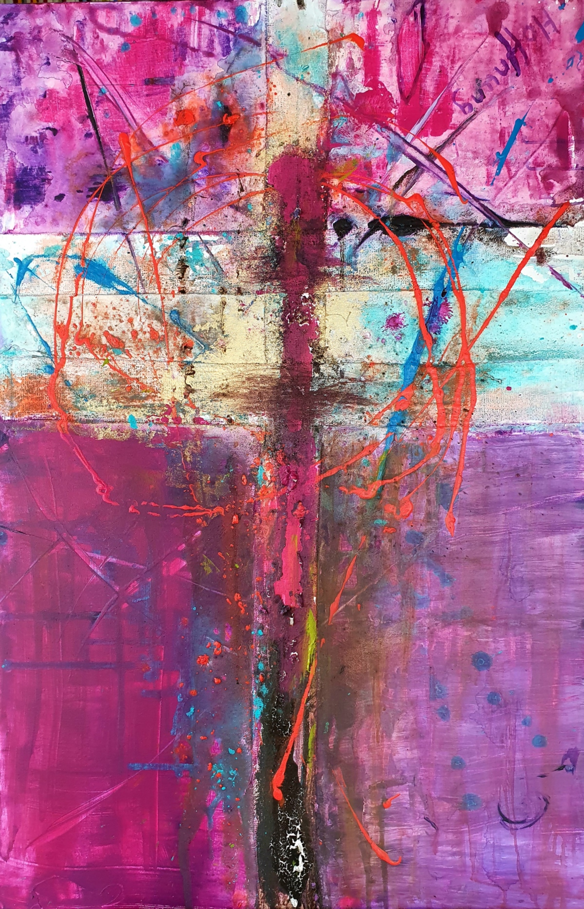 Kreuz in violett