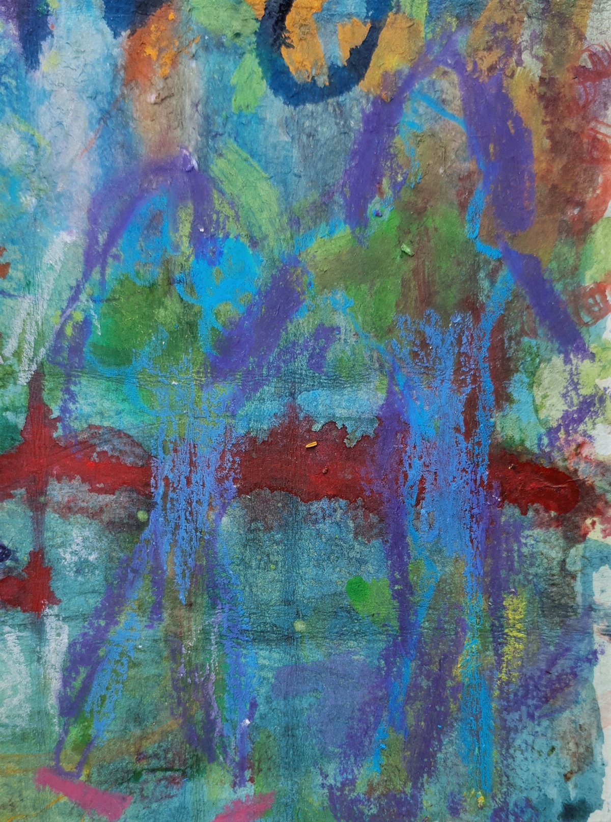 Paar in Rot und Blau